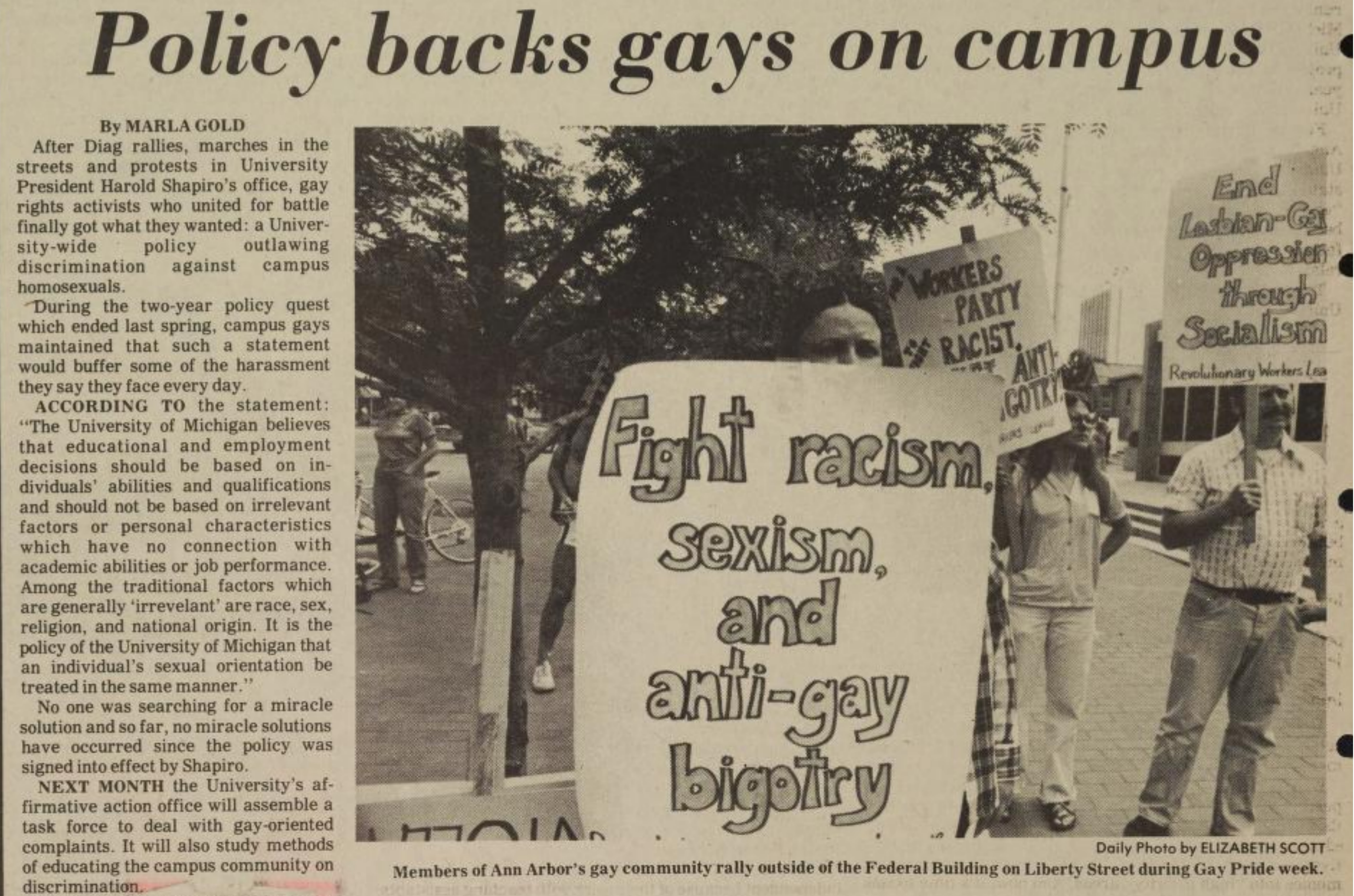 Striking Out Against the Conspiracy of Silence: 1970s LGBTQ Campus Organizing in the Michigan Student Press